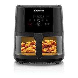 Chefman TurboTouch Easy View Air Fryer, The Most Convenient And Healthy Way To Cook Oil-Free, Watch Food Cook To Crispy And Low-Calorie Finish Through Convenient Window, 8 Qt