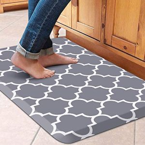 WISELIFE Kitchen Mat and Rugs Cushioned Anti-Fatigue,17.3″x 28″,Non Slip Waterproof Ergonomic Comfort Mat for Kitchen, Floor Home, Office, Sink, Laundry, Grey