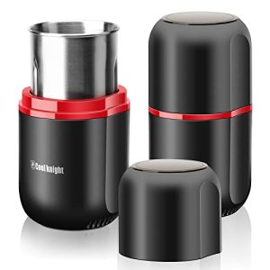 COOL KNIGHT Herb Grinder [large capacity/fast/Electric ]-Spice Herb Coffee Grinder with Pollen Catcher/- 7.5″ (Black)