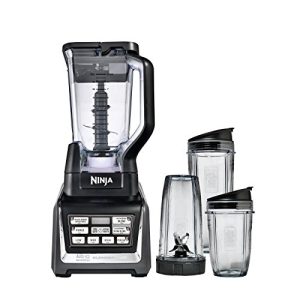 Ninja BL642 Nutri Ninja Personal & Countertop Blender with 1200W Auto-iQ Base, 72 oz. Pitcher, and 18, 24, & 32 oz. To-Go Cups with Spout Lids, For Smoothies, Shakes & More, Dishwasher Safe, Black