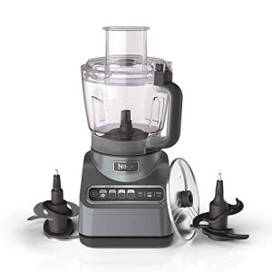 Ninja BN601 Professional Plus Food Processor, 1000 Peak Watts, 4 Functions for Chopping, Slicing, Purees & Dough with 9-Cup Processor Bowl, 3 Blades, Food Chute & Pusher, Silver