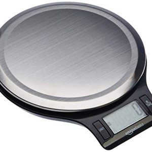 Amazon Basics Stainless Steel Digital Kitchen Scale with LCD Display, Batteries Included, Weighs up to 11 pounds
