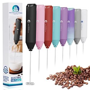 Electric Milk Frother Handheld, Battery Operated Whisk Beater Foam Maker for Coffee, Cappuccino, Latte, Matcha, Hot Chocolate, Mini Drink Mixer, No Stand, Black