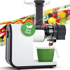 Cold Press Juicer, Aeitto Slow Juicer, BPA Free Juicer Machines Easy to Clean, Celery Juicer with Quiet Motor & Reverse Function, Masticating Juicer for Vegetable and Fruit
