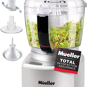 Mueller Ultra Prep Food Processor Chopper for Dicing, Grinding, Whipping and Pureeing – Mini Food Chopper Electric for Vegetables, Meat, Grains, Nuts and Whisk for Eggs and Cream