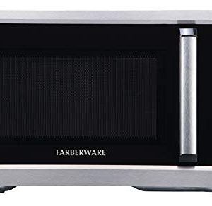 Farberware Countertop Microwave 900 Watts, 0.9 cu ft – Microwave Oven With LED Lighting and Child Lock – Perfect for Apartments and Dorms – Easy Clean Stainless Steel