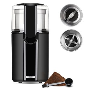 TWOMEOW Coffee Grinders for Spices and Seeds, Spice Grinder Electric, Herb Grinder and Coffee Bean Mill with 2 Removable Stainless Steel Bowls