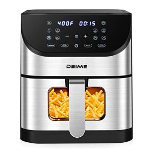 Air Fryer 6.2 QT Oilless AirFryer 1500W Electric Healthy Oven Cooker Large Capacity with Visible Cooking Window, 10 Presets in One Touch , Digital Control, Customerizable Cooking, Non-Stick Basket, Included Recipe