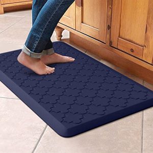 WISELIFE Kitchen Mat Cushioned Anti Fatigue Floor Mat,17.3″x28″, Thick Non Slip Waterproof Kitchen Rugs and Mats,Heavy Duty Foam Standing Mat for Kitchen,Floor,Home,Office,Desk,Sink,Laundry, Blue