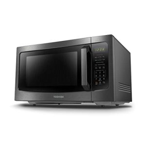 TOSHIBA ML-EM45P(BS) Countertop Microwave Oven with Smart Sensor and Position Memory Turntable, Memory Function, 1.6 Cu.ft with 13.6″ Removable Turntable, Black Stainless Steel, 1200W