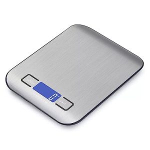 Digital Kitchen Scale, Stainless Steel, LCD Display, 6 Measurement Units, 11lbs/5kg, for Baking, Cooking, Keto, and Meal Prep