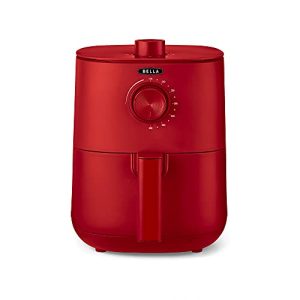 BELLA 2.9 Qt Manual Air Fryer Oven and 5-in-1 Multicooker with Removable Nonstick and Dishwasher Safe Crisping Tray and Basket, 1400 Watt Heating System, Matte Red