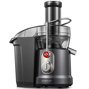 AMEGAT Juicer Machines, 1000W Powerful Juice Extractor, 3″ Wide Mouth Food Chute, 2-Speed Juicer Whole Fruit and Vegetables, High Juice Yield & Efficiency, Easy to Clean, Brush and Recipe Included