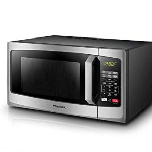 TOSHIBA EM925A5A-SS Countertop Microwave Oven, 0.9 Cu Ft With 10.6 Inch Removable Turntable, 900W, 6 Auto Menus, Mute Function & ECO Mode, Child Lock, LED Lighting, Stainless Steel