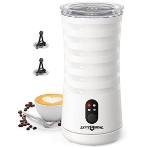 Milk Frother, Paris Rhône 4-in-1 Milk Frother and Steamer, Non-Slip Stylish Design, Hot & Cold Milk Steamer with Temperature Control, Auto Shut-Off Frother for Coffee, Latte, Cappuccino, Macchiato