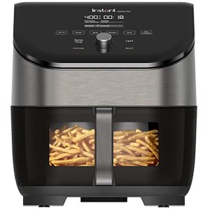 Instant Vortex Plus 6-Quart Air Fryer Oven, From the Makers of Instant Pot with Odor Erase Technology, ClearCook Cooking Window, App with over 100 Recipes, Single Basket, Stainless Steel