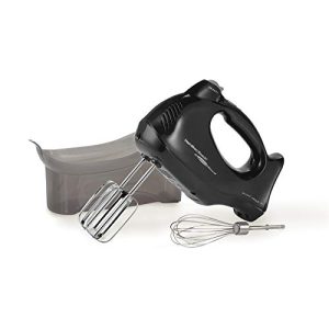 Hamilton Beach 6-Speed Electric Hand Mixer with Snap-On Case, Beaters, Whisk, Black (62692)