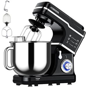 Stand Mixer, 7.5QT Kitchen Electric Food Mixer 10-Speed Tilt-Head Dough Mixer for Baking&Cake, with Stainless Steel Bowl, Whisk, Dough Hook, Beater, Splash Guard (660W) BLACK MC1