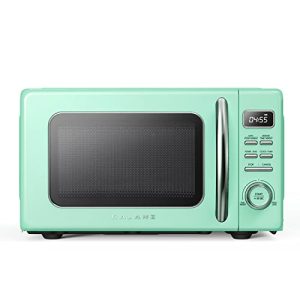 Galanz GLCMKZ07GNR07 Retro Countertop Microwave Oven with Auto Cook & Reheat, Defrost, Quick Start Functions, Easy Clean with Glass Turntable, Pull Handle.7 cu ft, Green
