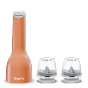 FinaMill’s Award-Winning Battery-Operated Pepper Mill & Spice Grinder – Adjustable Coarseness, Ceramic Grinding Elements, LED Light, 2 Quick-Change ProPlus Pods – Perfect for Home Cooking & Gifting