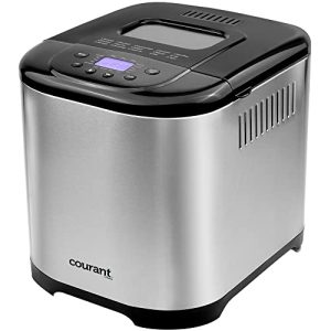 Courant Bread Maker Machine 3 Loaf sizes, Gluten-free, sugar-free, Natural Sourdough, Total 15 Pre-Programmable Cycles, Delay Timer, Easy to Use, Warm Feature – Stainless Steel Automatic