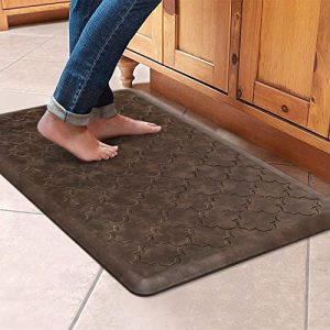 WISELIFE Kitchen Mat Cushioned Anti Fatigue Floor Mat,17.3″x28″, Thick Non Slip Waterproof Kitchen Rugs and Mats,Heavy Duty Foam Standing Mat for Kitchen,Floor,Home,Office,Desk,Sink,Laundry, Brown