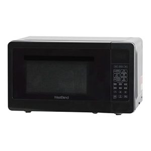 West Bend WBMW71B Microwave Oven 700-Watts Compact with 6 Pre Cooking Settings, Speed Defrost, Electronic Control Panel and Glass Turntable, Black