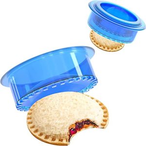 HiYZ Sandwich Cutter and Sealer – 5 PCS Decruster Sandwich Maker for Uncrustables – Peanut Butter and Jelly Crustless Sandwich Bread Pancake Maker Cookie Cutter for Kids Children Boys Girls (Blue)