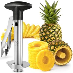 Pineapple Cutter and Corer with Triple Reinforced Stainless Steel – Easy-to-Use Pineapple Corer with Thicker Blade – Pineapple Cutter – Pineapple Slicer and Corer Tool for Easy Core Removal by Zulay