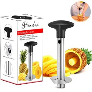 ITRADOX [Reinforced Thicker Blade] Pineapple Corer, Stainless Steel Pineapple Core Remover Tool, Stainless Steel Pineapple Cutter for Home Kitchen with Sharp Blade for Diced Fruit Rings