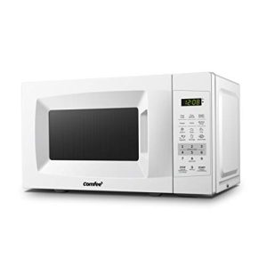 COMFEE’ EM720CPL-PM Countertop Microwave Oven with Sound On/Off, ECO Mode and Easy One-Touch Buttons, 0.7 Cu Ft/700W, Pearl White