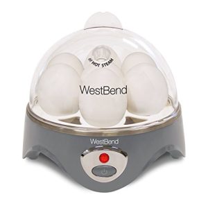 West Bend 87628 Automatic Electric Egg Cooker Hard-or Soft-Cook 7 or 2 Poached or Scrambled, 360 Watts, Gray