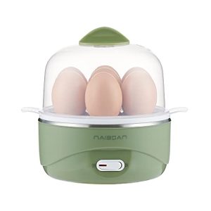 Naibson Rapid Electric Egg Cooker and Poacher with Auto Shut Off for Omelet, Soft, Medium and Hard Boiled Eggs – 7 Egg Capacity Tray, Single Stack, Green