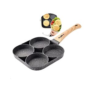 Multifunctional Non-Stick Skillet for Burgers, Eggs, Breakfast Maker with 4 Holes for Gas and Induction Stoves. Non-Stick Skillet for Pancakes, Eggs.