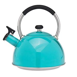Tea Kettle – Stainless Steel Whistling Teapot – 2.5 Liters, Turquoise