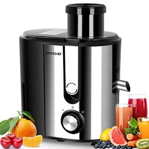 HERRCHEF Juicer, 600W Juicer Machines with 3” Big Mouth for Vegetable and Fruit, Stainless Steel Centrifugal Juice Extractor Easy to Clean, BPA-Free, Anti-drip