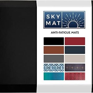 Sky Solutions Anti Fatigue Floor Mat – 3/4″ Thick Cushioned Kitchen Rug, Standing Desk Mat – Comfort at Home, Office, Garage – Non Slip, Durable and Stain Resistant (20″ x 39″, Black)