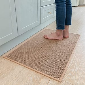 Kitchen Rugs and Mats Non Skid Washable, Absorbent Runner Rugs for Kitchen, Front of Sink, Kitchen Mats for Floor (Beige, 20″x32″)