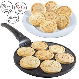 Emoji Smiley Face Pancake Pan- 100% Non-stick Pan Cake Griddle w/ 7 Unique Faces for Breakfast Magic- Easy to Flip, Clean, & Cook- Great Kitchen Accessory for Mom & Daughter/Son, Mother’s Day Cooking