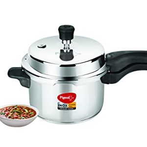 Pigeon 3 Qt Small Pressure Cooker, Stainless Steel, Olla de Presion Acero Inoxidable, Pequeña, Stovetop & Induction Compatible, Instant Cooking, Pressure Pot for Cooking, Indian Pressure Cooker 3 Lt