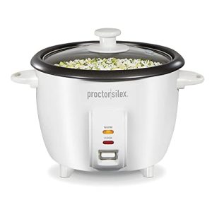 Proctor Silex Rice Cooker & Food Steamer Steam and Rinsing Basket, 10 Cups Cooked (5 Cups Uncooked), White
