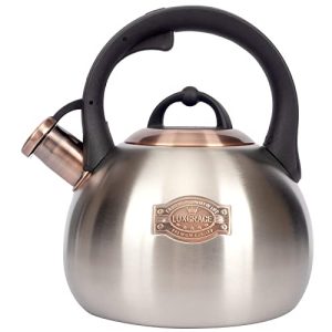 3.1 Quart Teal Whistling Tea Kettle for Stove Top, Food Grade Stainless Steel