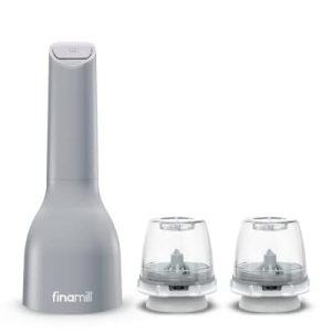 FinaMill’s Award-Winning Battery-Operated Pepper Mill & Spice Grinder – Adjustable Coarseness, Ceramic Grinding Elements, LED Light, 2 Quick-Change ProPlus Pods – Perfect for Home Cooking & Gifting