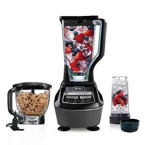 Ninja BL770AMZ Mega Kitchen System, 72 oz. Pitcher, 8-Cup Food Processor, 16 oz. Single Serve Cup, 1500-Watt, Black