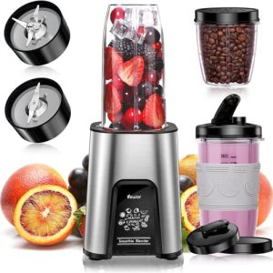 VEWIOR 850W Smoothie Bullet Blender for Shakes and Smoothies, 12 Pieces Personal Blenders for Kitchen with 6 Fins Blender Blade, Smoothie Blender with 2 * 23 oz To-Go Cups BPA Free