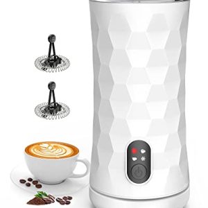 IPSHEA Milk Frother, Electric Milk Frother and Steamer, 4 IN 1 Hot & Cold Foam Maker with Temperature Control, Quiet Auto Milk Warmer for Coffee, Latte, Cappuccino, Hot Chocolates (White)