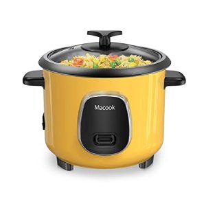 Rice Cooker Small 6 Cups Cooked(3 Cups Uncooked), 1.5L Small Rice Cooker with Steamer For 1-3 people, Removable Nonstick Pot, One Button&Keep Warm Function, Mini Rice Cooker for Soup Stew Oatmeal Veggie Hot Pot, Yellow