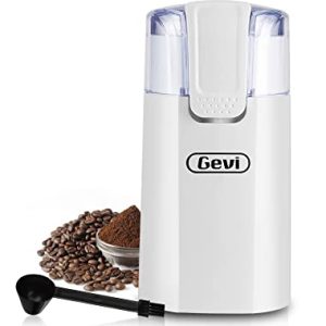 Gevi Coffee Grinder, Electric Coffee Grinder, Quiet Grinder with Staninless Steel Blade for Coffee Beans, Peanut, Beans, Spice, Nuts and More, with 2-in-1 Brush&Spoon
