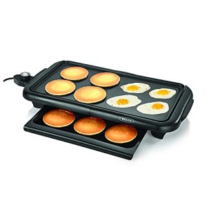 BELLA Electric Griddle with Warming Tray – Smokeless Indoor Grill, Nonstick Surface, Adjustable Temperature & Cool-touch Handles, 10″ x 18″, Copper/Black