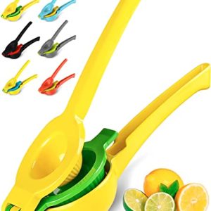 Zulay Metal 2-In-1 Lemon Lime Squeezer – Hand Juicer Lemon Squeezer Gets Every Last Drop – Max Extraction Manual Citrus Juicer – Easy-to-Use Lemon Juicer Squeezer – Heavy-Duty Lemon Squeezer Manual